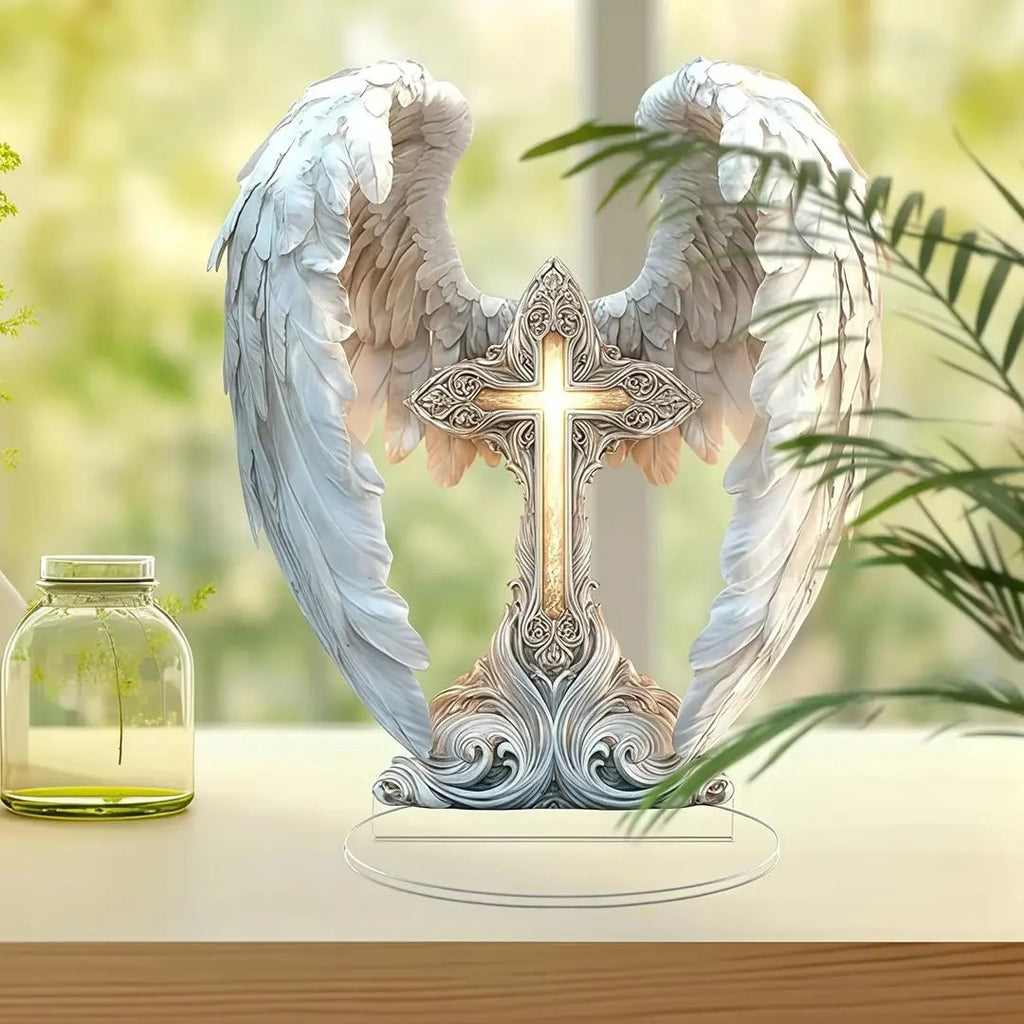 💖⭐Gorgeous Angel Wings Cross Decoration
