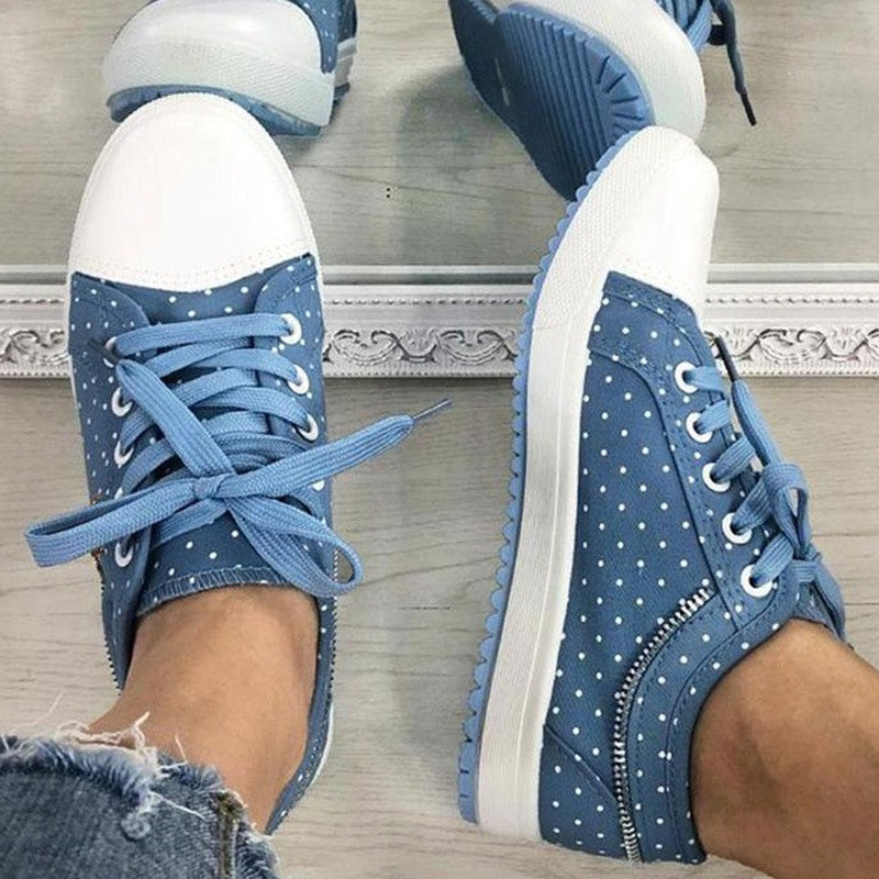 🎉Women's Casual Flat Round Toe Lace Up Low Top Shoes