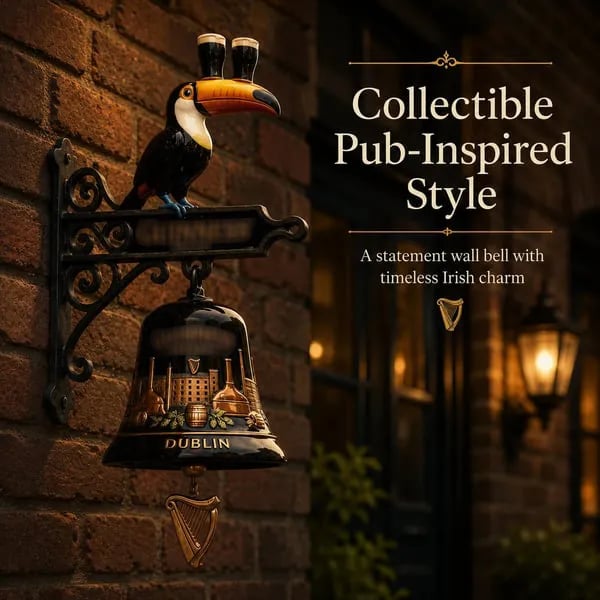 🍺Toucan Doorbell - Bringing the classic Irish pub character to your door(12x6.5x26.5cm)