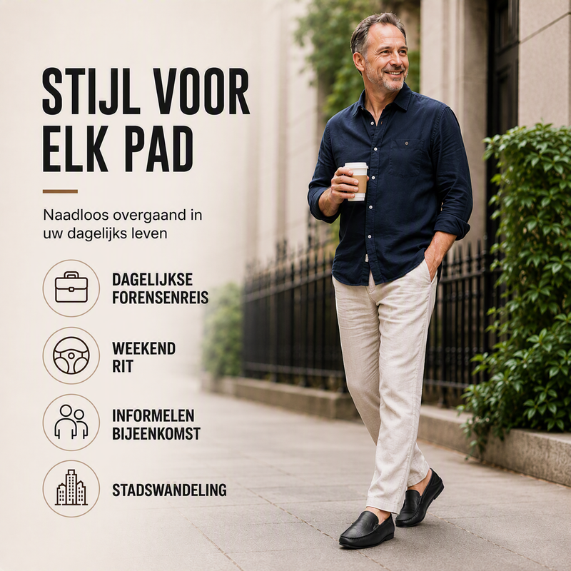 ❄️👞Heren Leren Loafers – Comfortabele Instappers met Klassieke Look voor Werk, Autorijden en Dagelijks Gebruik