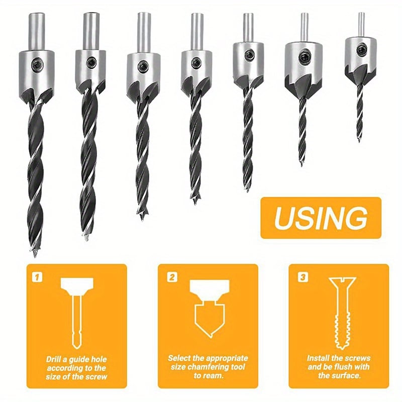 18pcs Drill Bit Collection/Pagoda Drill/Center Punch/Three-Point Woodworking Drill/Five-Blade Chamfering Tool/Wood Plug Drill