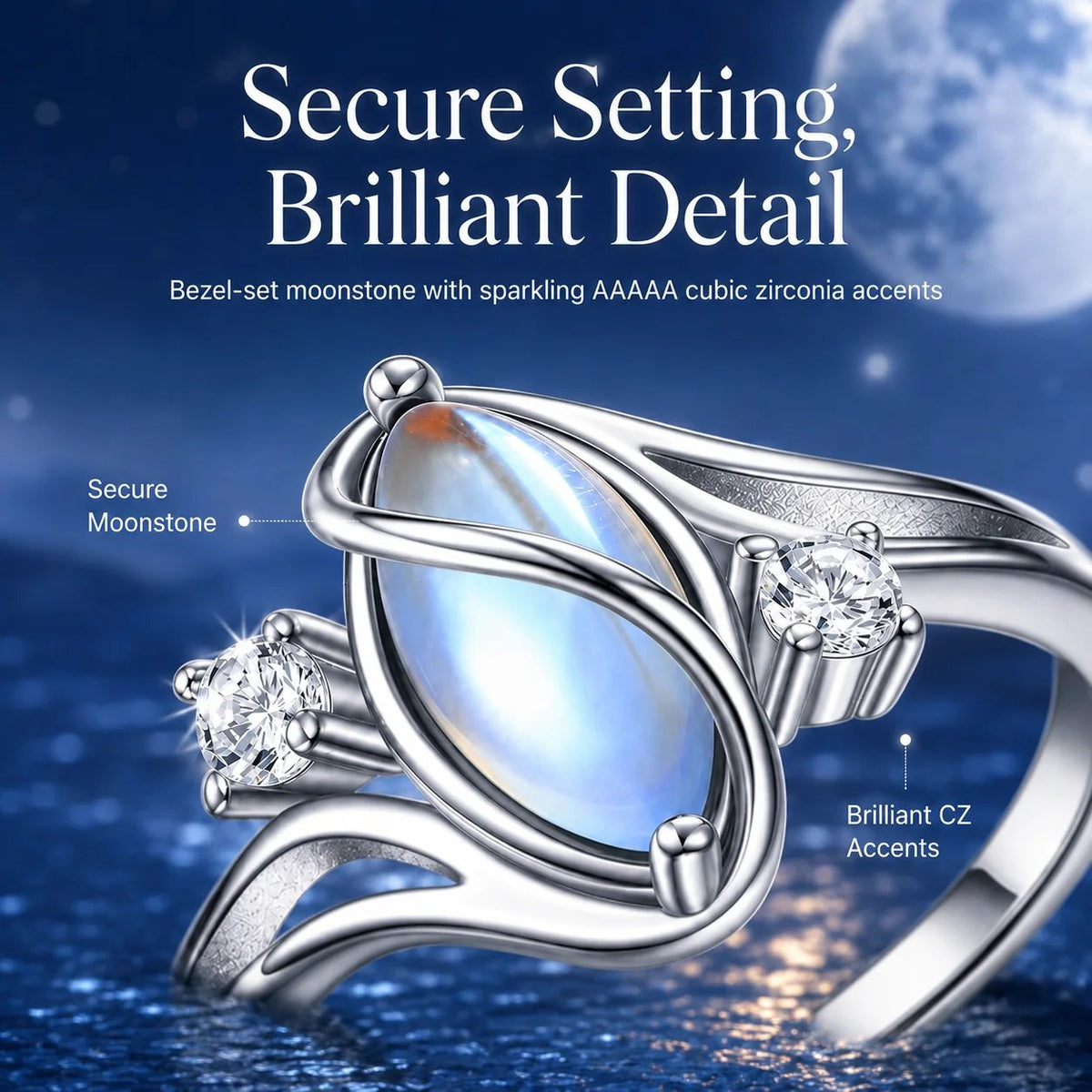 🔥HOT SALE🔥 Rainbow Moonstone Ring