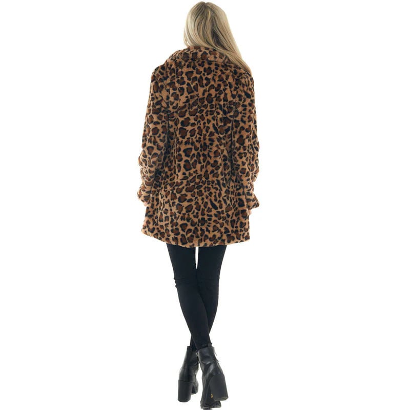 Chic Leopard Plush Coat