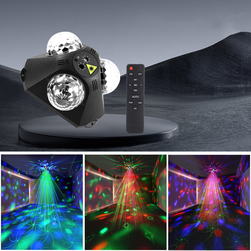 🔥3-Ball Sound-Activated Laser Party Light
