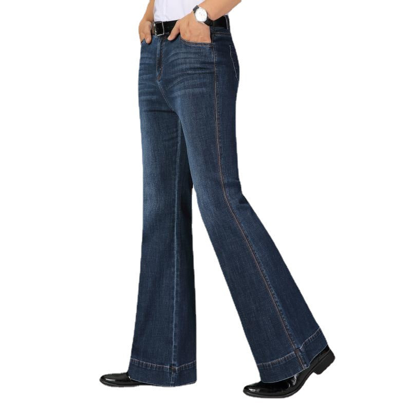 Men's Summer Breathable Mid-Rise Wide-Leg Flared Pants
