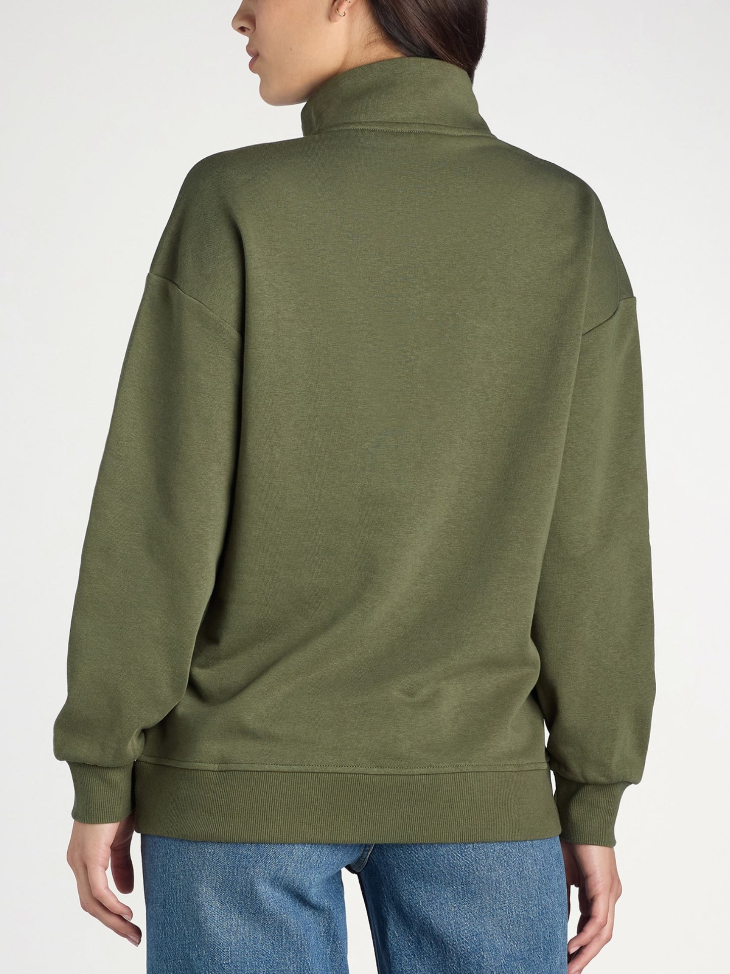 Women's Mock Neck Henley Pullover Sweatshirt