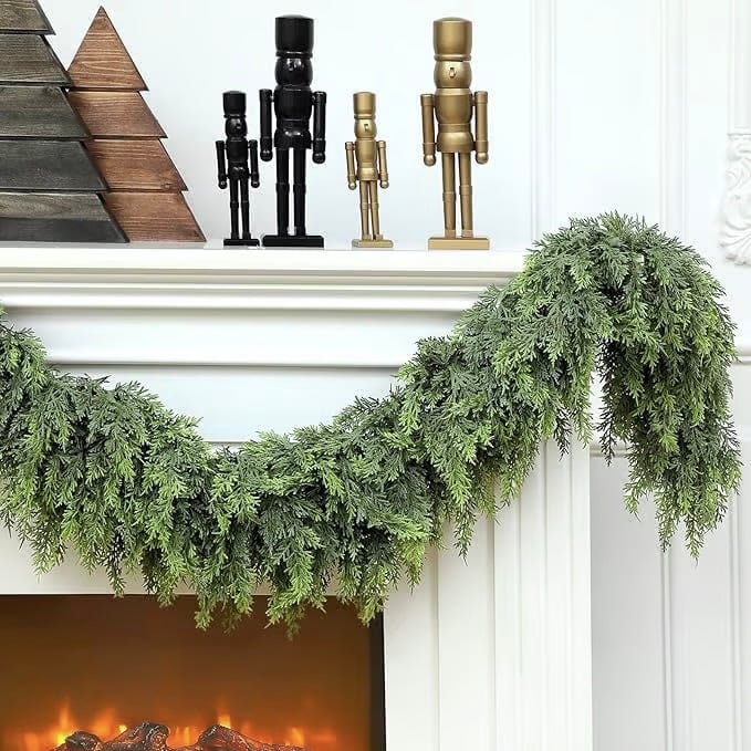 ⛄Christmas Artificial Cypress Leaf Vine Wreath🎄(1.8m)