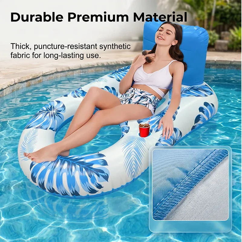 🔥 Premium Inflatable Pool Float Lounger – Ergonomic Backrest 🌊