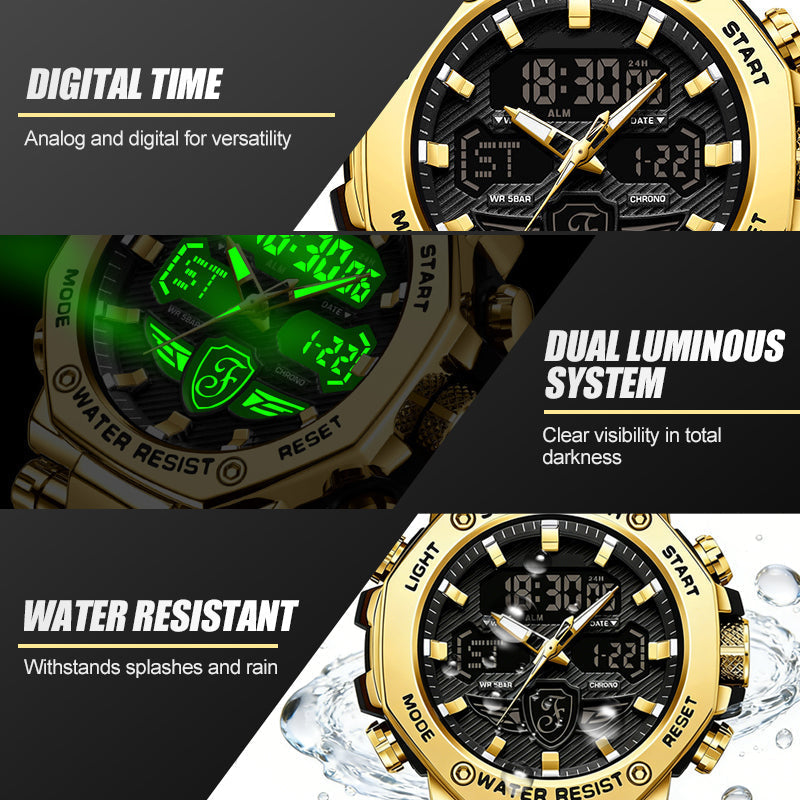 ⏰Waterproof and luminous multifunction watch for men