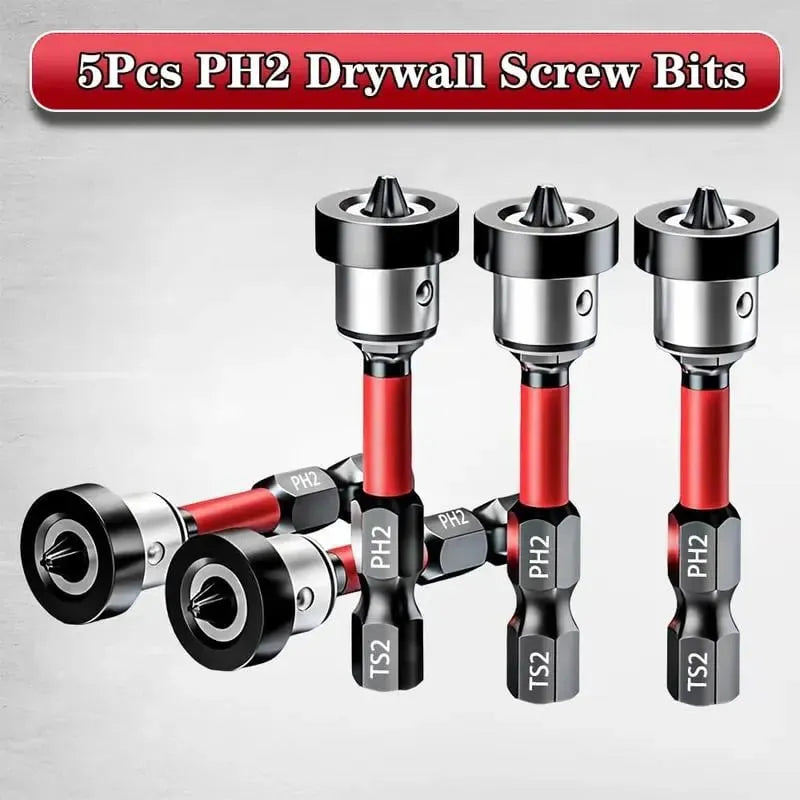 🔩 Drywall Bit Attachment with Depth Stop, PH2 Magnetic Drywall Screwdriver Bits