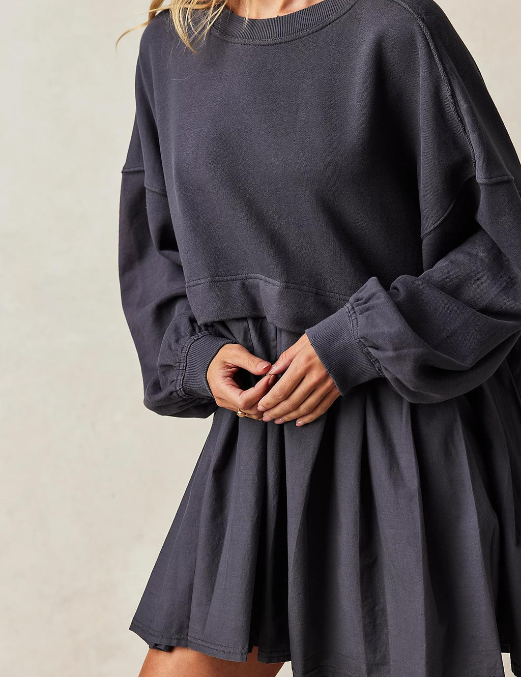 ⏰Womens Oversized Sweatshirt Dress Crewneck Mini Dress