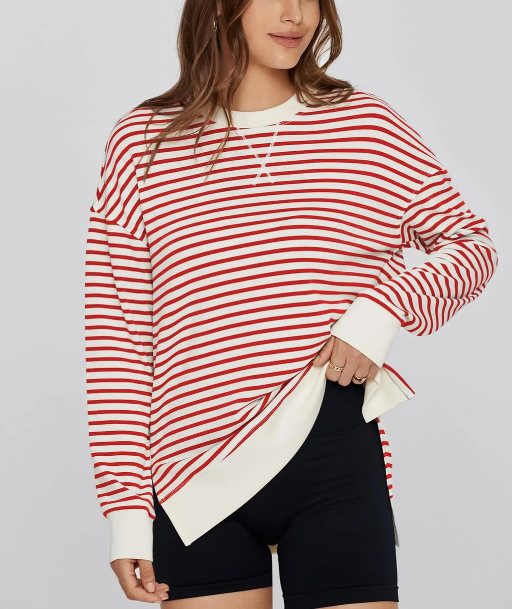 Women Long Sleeve Crew Neck Sweatshirt Casual Loose Shirt Top