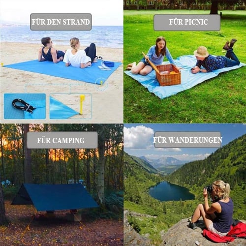 Sand-fastened beach blanket👨‍👩‍👧‍👦