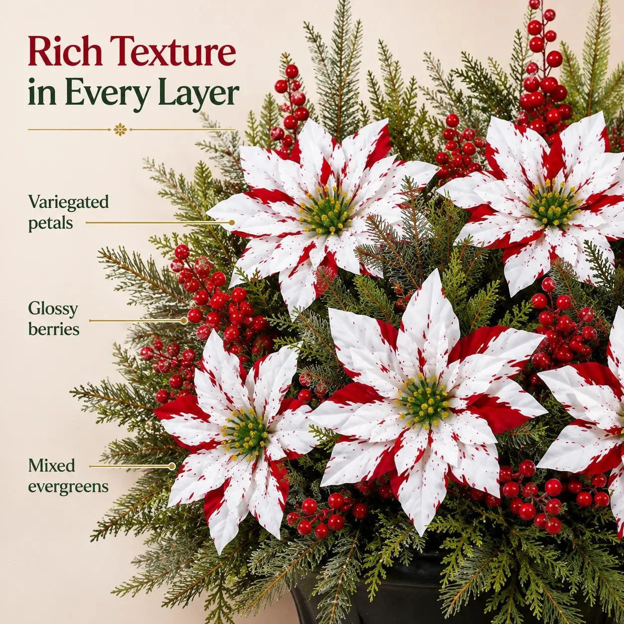 🎉❀🔥Christmas Poinsettia Planter Inserts