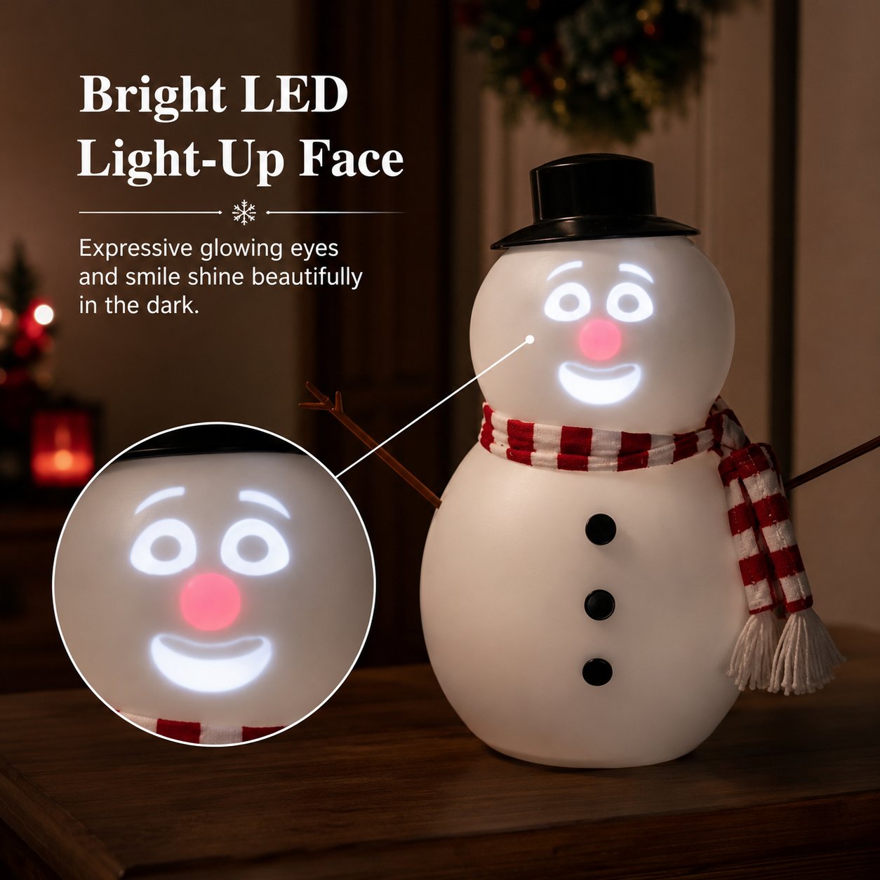⛄ 12" Animated Talking Snowman – LED Light Up Singing & Talking Christmas Snowman Decoration