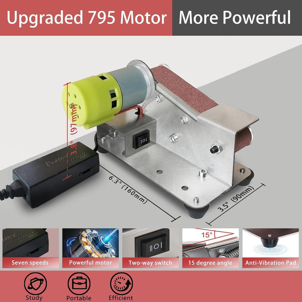 7 Adjustable Speed 15 Degree Belt Sander