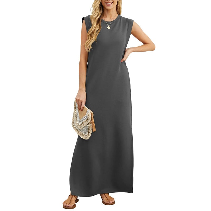 👗Women's casual dress without pleats, with a slit at the bottom✨