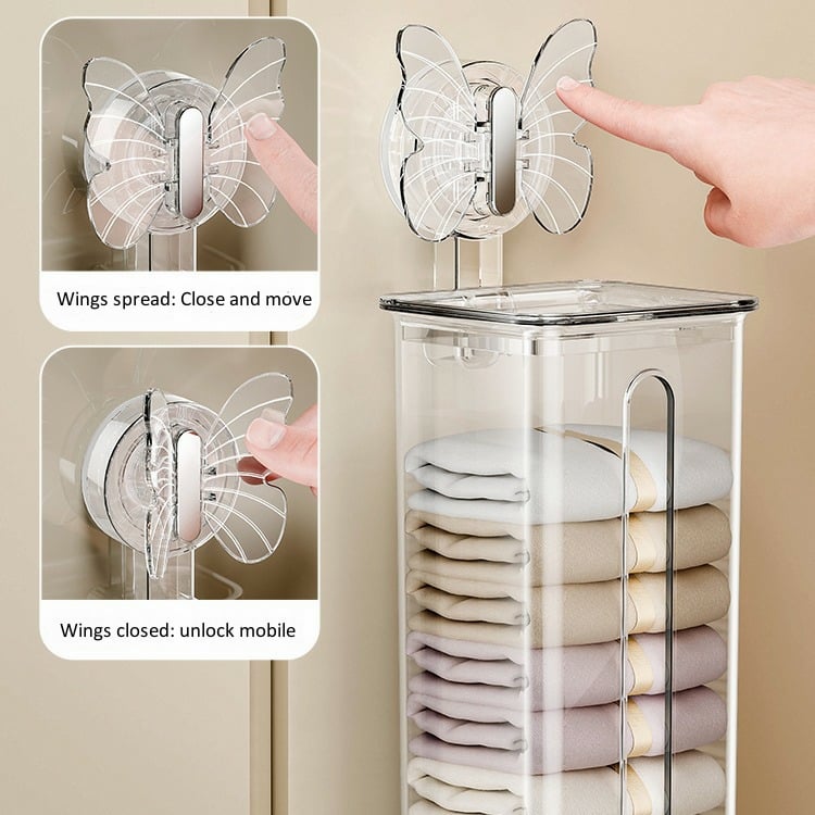 Suction cup wall-mounted underwear storage box with lid