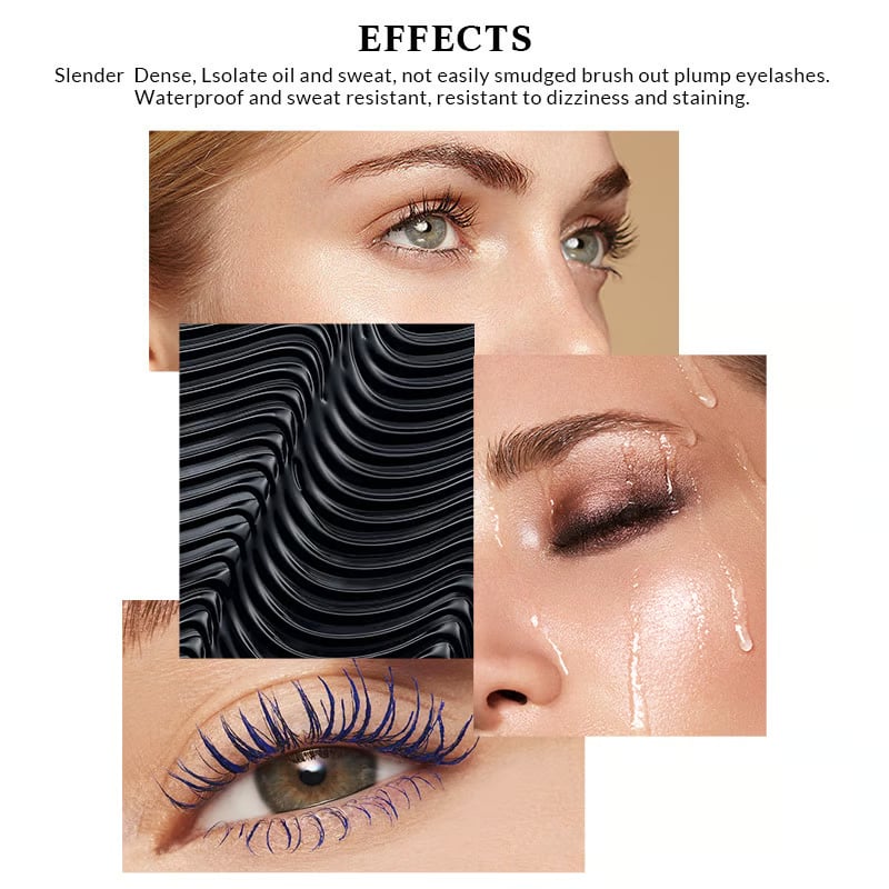 Thin Brush Mascara is waterproof, sweatproof and smudge-proof
