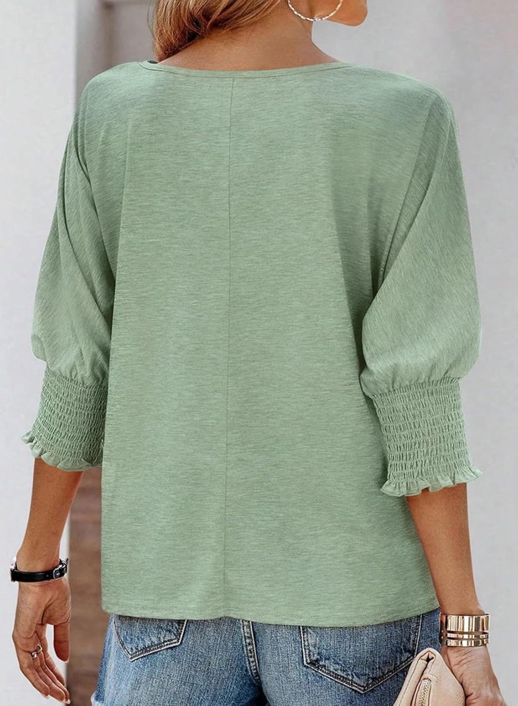 ⏰Hot Sale-2024 Fall Tops 3/4 Sleeve T-Shirts Cute Crewneck Tees Blouses
