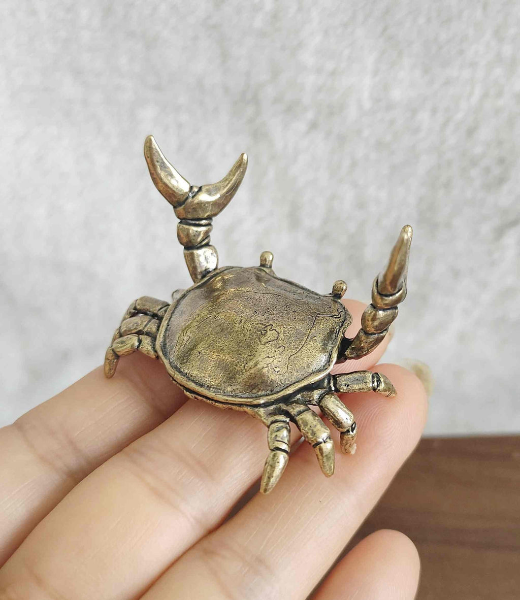 🔥Solid brass hand carved crab, tableware stops, pen stop
