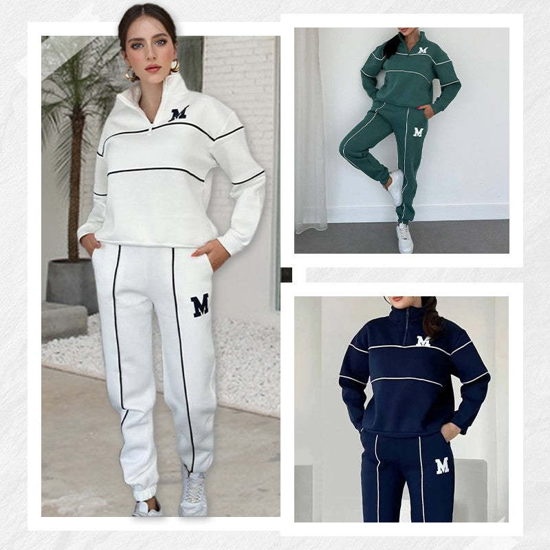 🔥Women's Casual Letter M Long Sleeve Two Piece Set