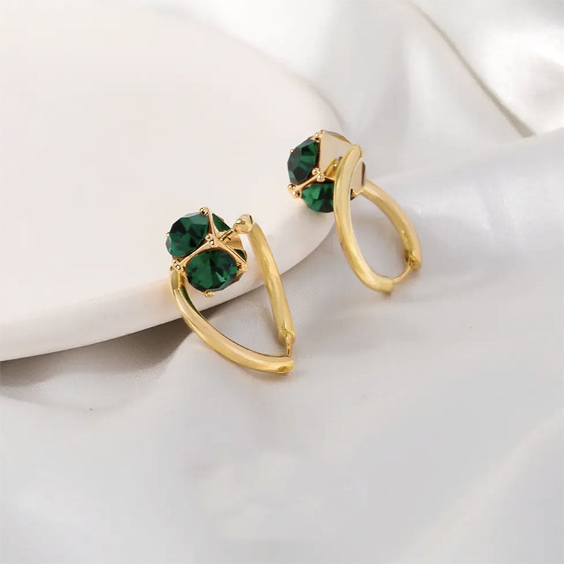 Fashion Green Crystal Earrings