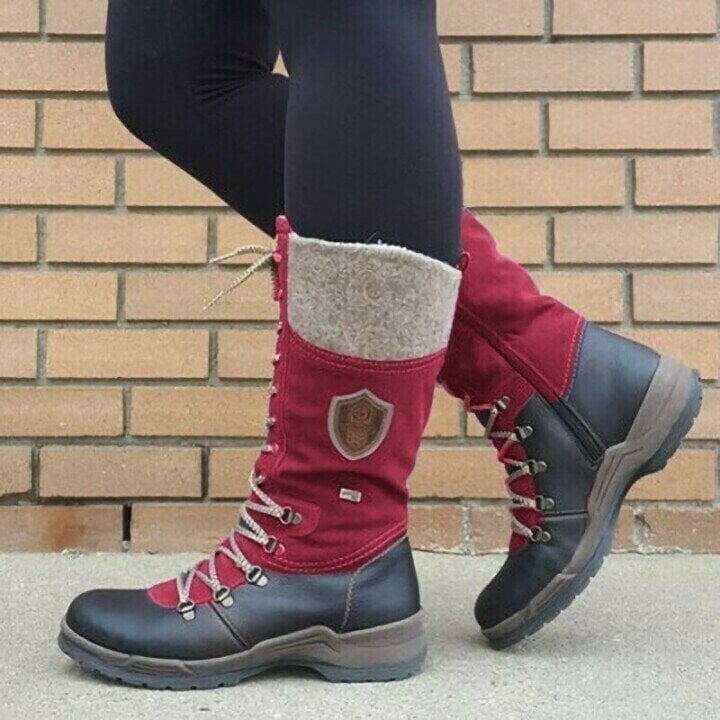 Women's Waterproof Non-slip Lace-up Mid-calf Boots