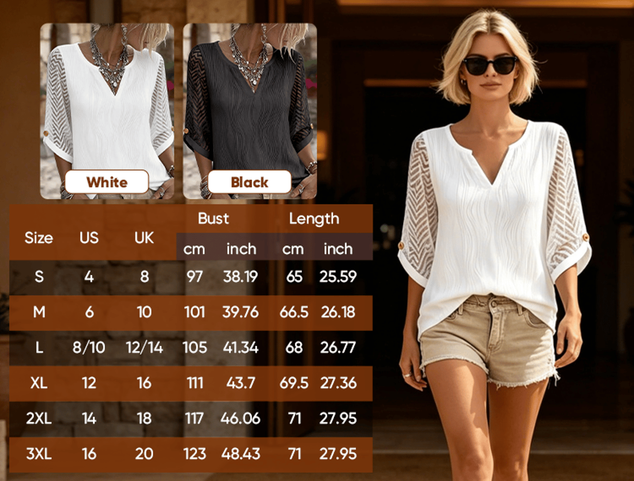 v-neck-lace-panel-solid-line-blouse
