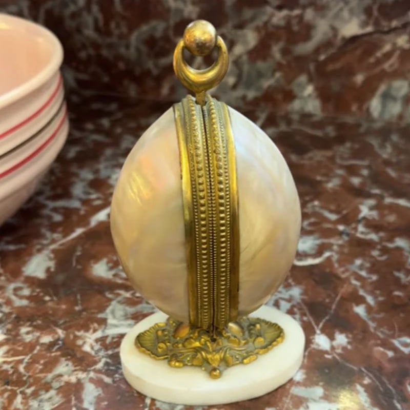 Vintage Shell Perfume Display(includes 4 empty perfume decanters)