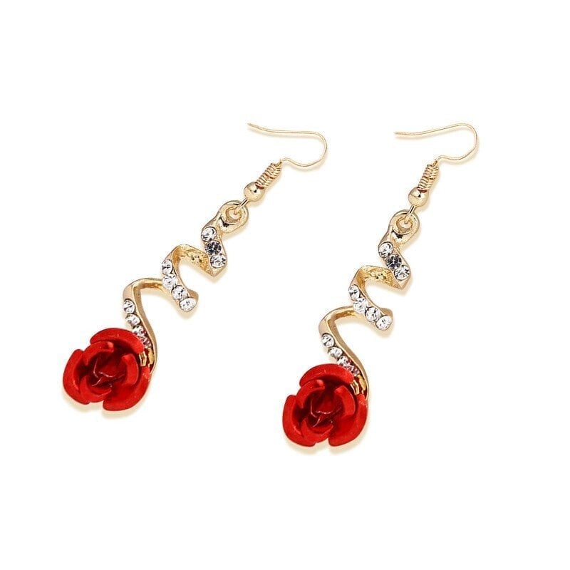 Red Rose Series Jewelry—Earrings & Necklaces