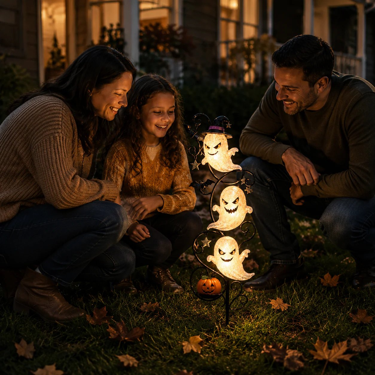 ☀Solar-Powered Little Ghost Garden Stake Light | Whimsical Halloween Outdoor Decor |