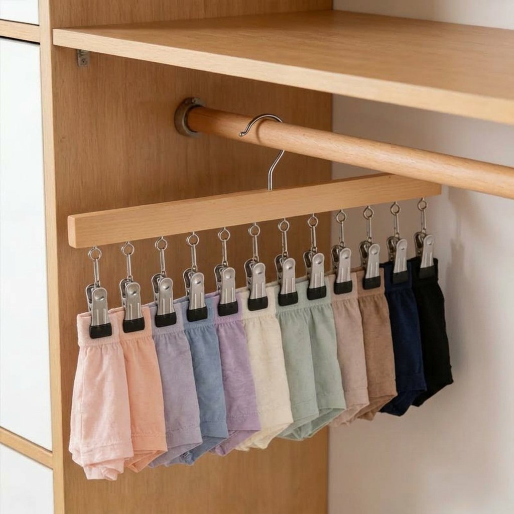 🏆 Oltre 50.000 venduti! 🌿✨Organizzatore girevole per armadio PureWood - Soluzione salvaspazio verticale e antipiega per riporre i vestiti 👖
