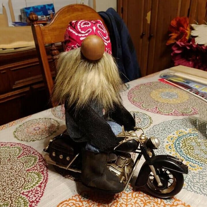 Motorcycle Biker Gnome, Modern Farmhouse Decor😎