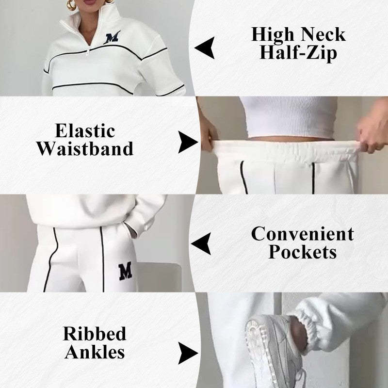 🔥Women's Casual Letter M Long Sleeve Two Piece Set