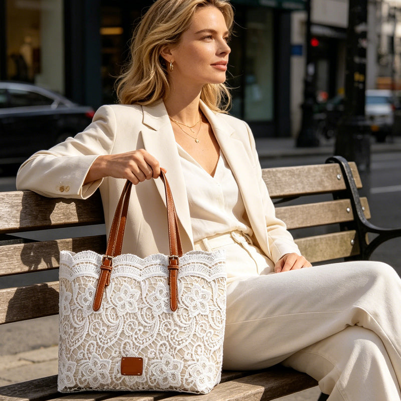 🔥 Vintage Lace Shoulder Bag – Elegant Lace, Spacious Interior & Adjustable Strap – Perfect for Wedding, Daily & Travel ✨