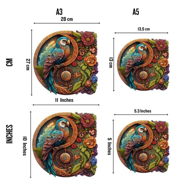 🎄 Christmas Special 🎁: Irregular Circular Wooden Puzzle with Exotic Birds 🦜 and Animals 🐾