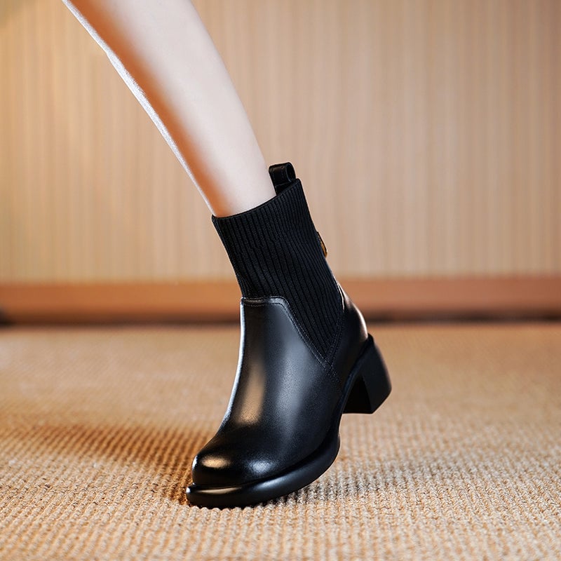 Women’s Fashion Knitted Stretch Cover Martin Boots