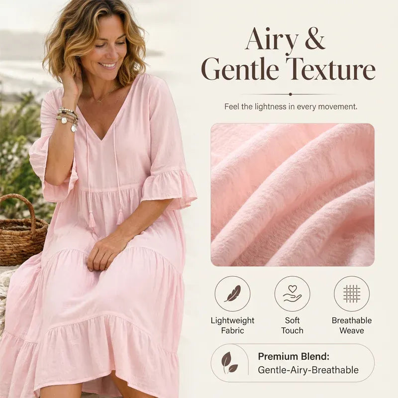Women's Summer Tiered Tassel A-Line Dress