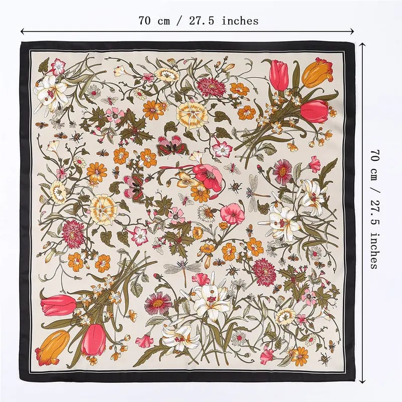 4-piece suit 27.5” Square Silk Like Head Scarf