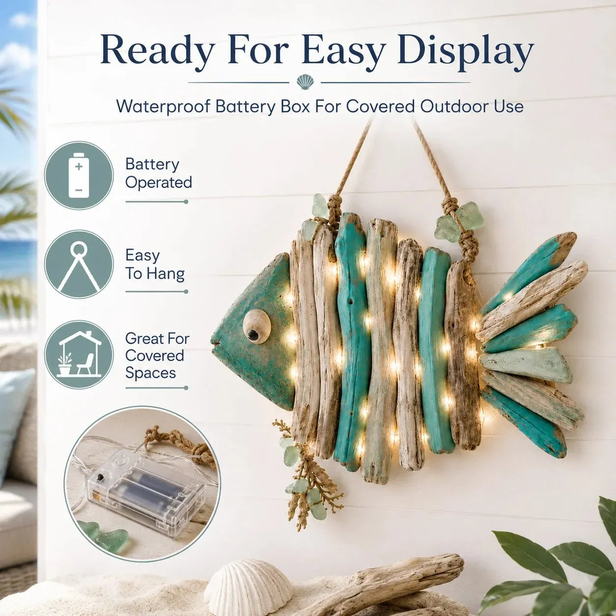 🎉Lighted Coastal Fish Wall Decor