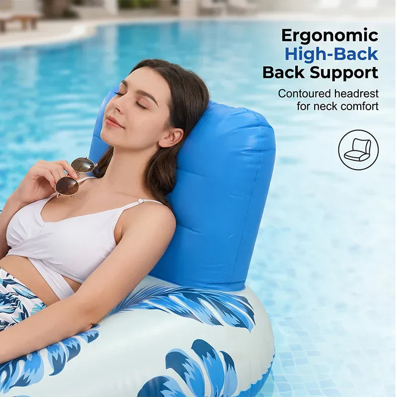 🔥 Premium Inflatable Pool Float Lounger – Ergonomic Backrest 🌊