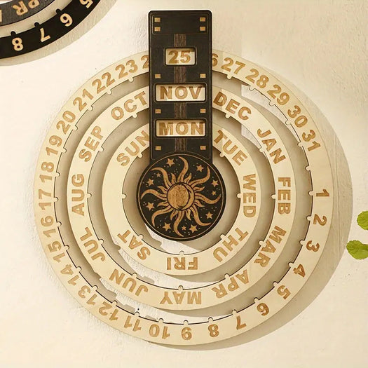 Wooden Rotating Circular Perpetual Calendar – lionclay
