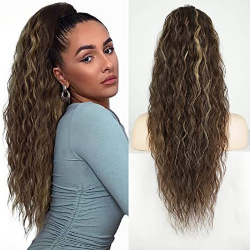 💜Curly Wavy Frizzy Hair Extension with Ponytail🔥