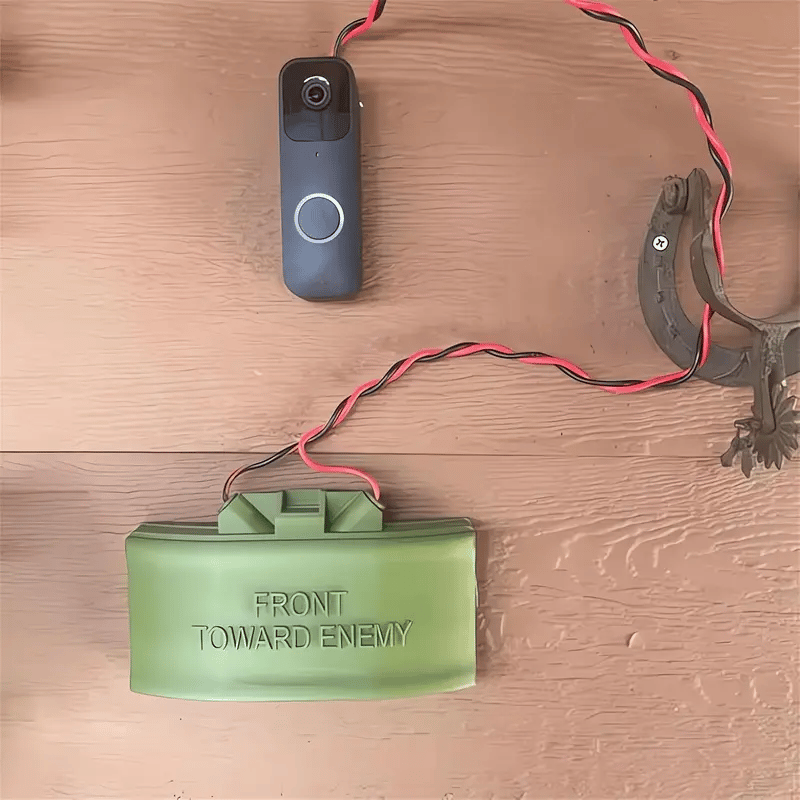 Military Theme Prank Doorbell Decor – Funny Tactical Style Door Decoration