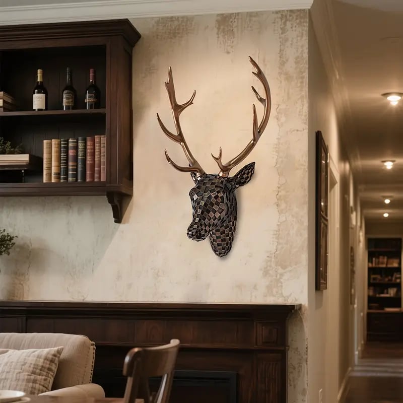 🦌Modern Mosaic Deer Head Wall Hanging Art Sculpture