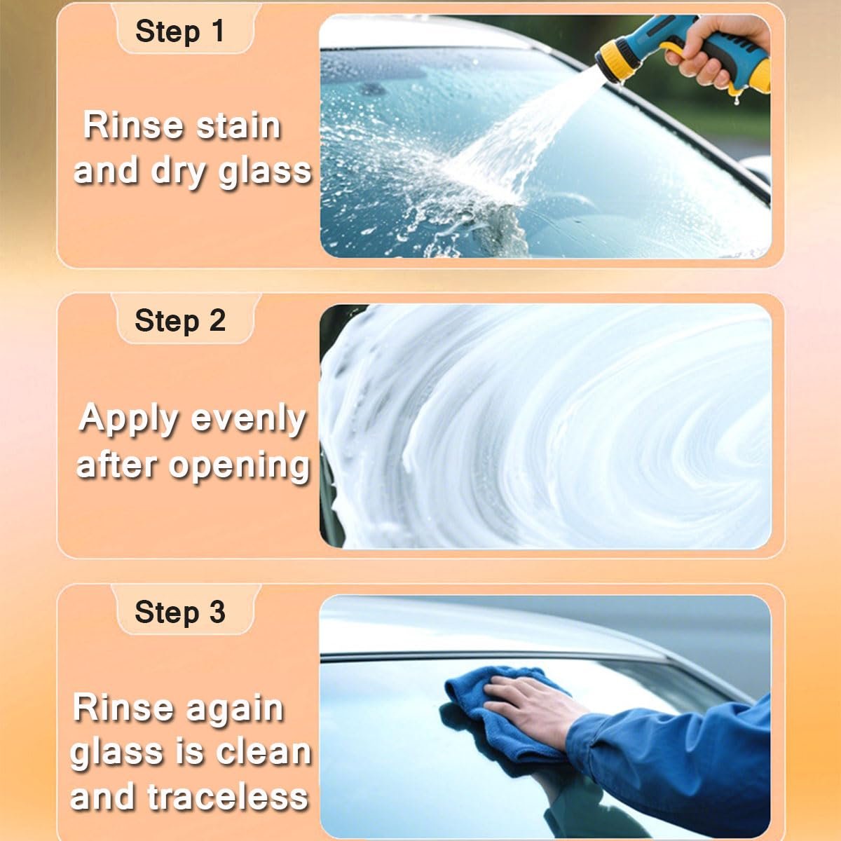 Windshield Oil Film Cleaner – Crystal Clarity for All Car Glass, Rain or Shine!