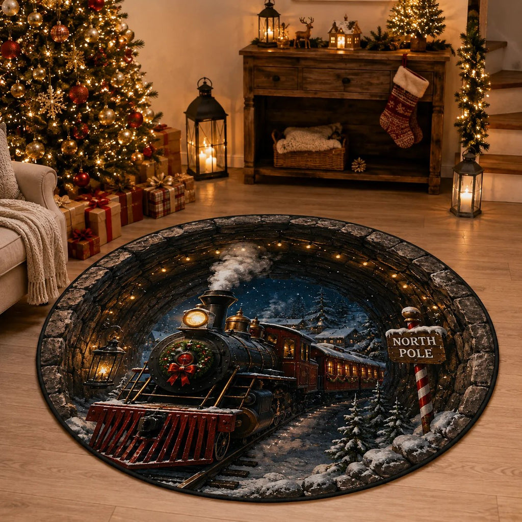 🔥HOT SALE🔥🎄 Christmas 3D Illusion Rug – Magical Holiday Portal Floor Decor