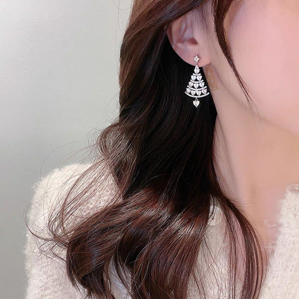 Shiny Christmas Tree Earrings