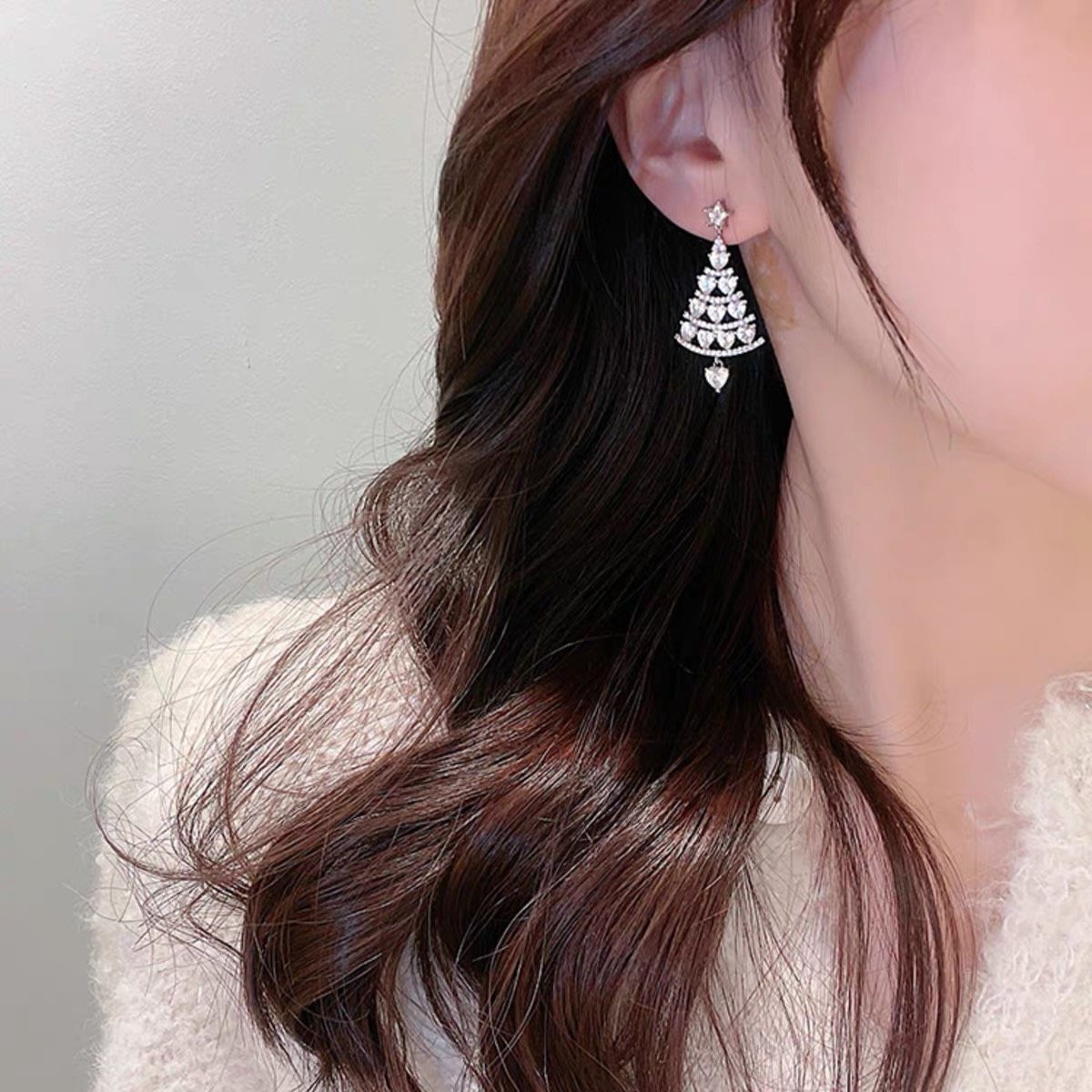 Shiny Christmas Tree Earrings